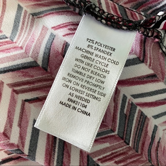 Herringbone Business Casual Button Up Pink Blouse - Picture 4 of 6